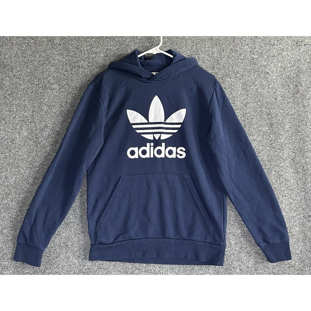 ADIDAS Trefoil Hoodie -Navy Blue/White Logo -‎ Adult Small - Youth XL